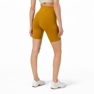 Lululemon 14 Wunder Train 8” Short High Rise Bike Gold Spice ochre brown